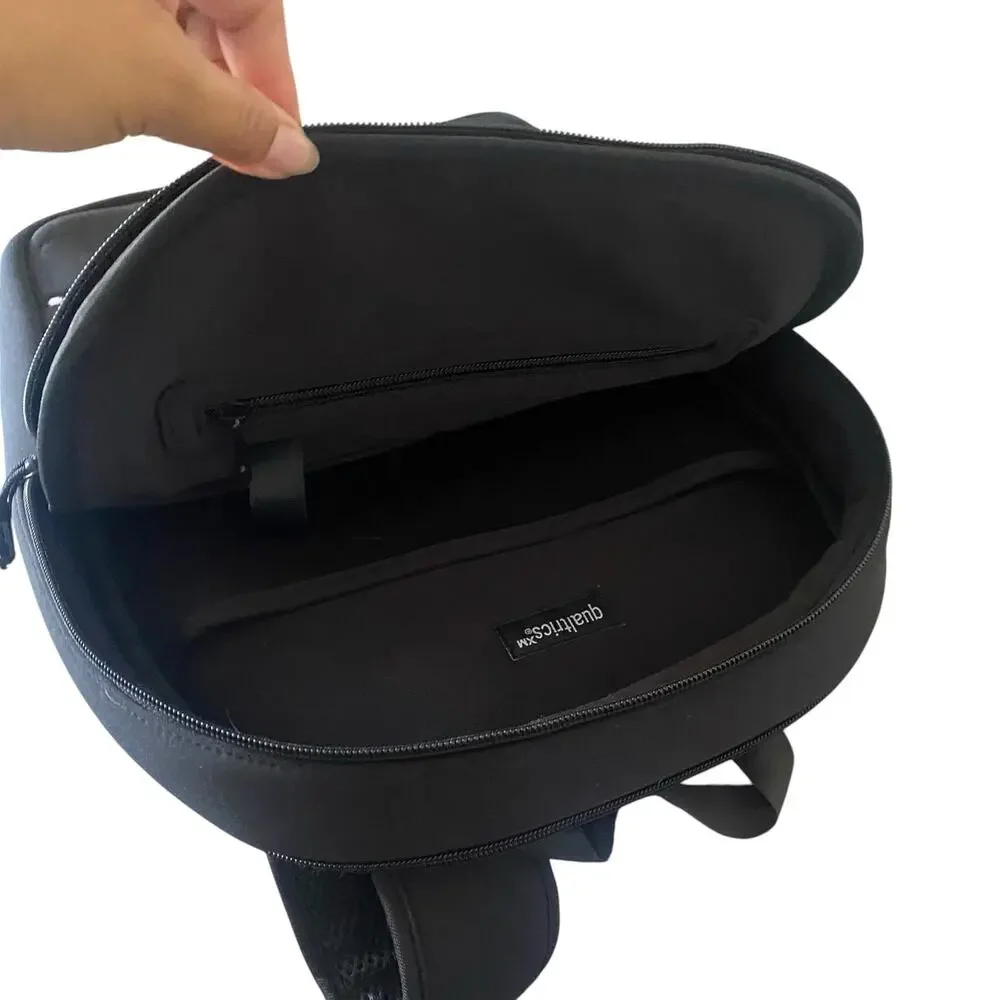 Qualtrics Black on Black Waterproof Backpack with Pockets - Laptop Bookbag NEW